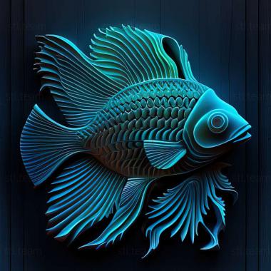 3D model Blue neon fish (STL)
